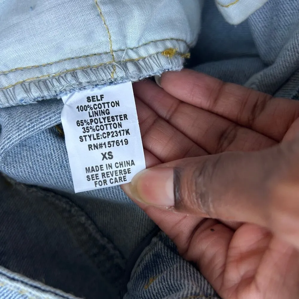 Kittenish High Waisted Belted Denim Shorts Size XS - Image 6