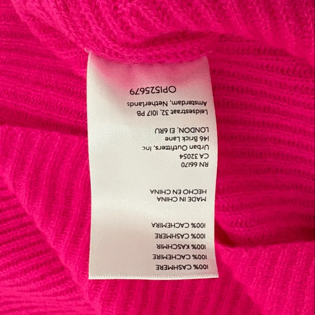PILCRO Cashmere Ribbed Funnel Neck Sweater Hot Pink Women’s Size 3x Turtleneck - Image 8