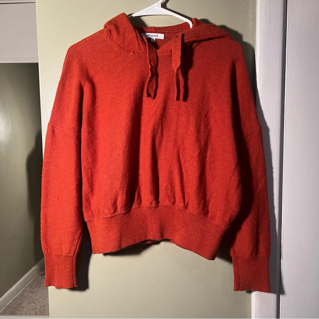 Madewell Clairview Hoodie Sweater Maple Glow Orange M - Image 5