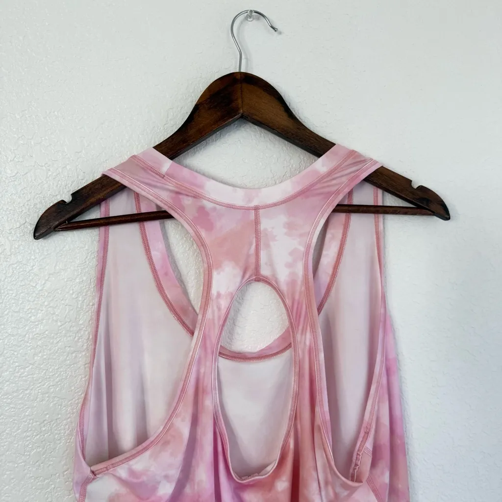 Athleta Womens Tank Pink White Tie Dye Key Hole Back Plus Size 2X - Image 4
