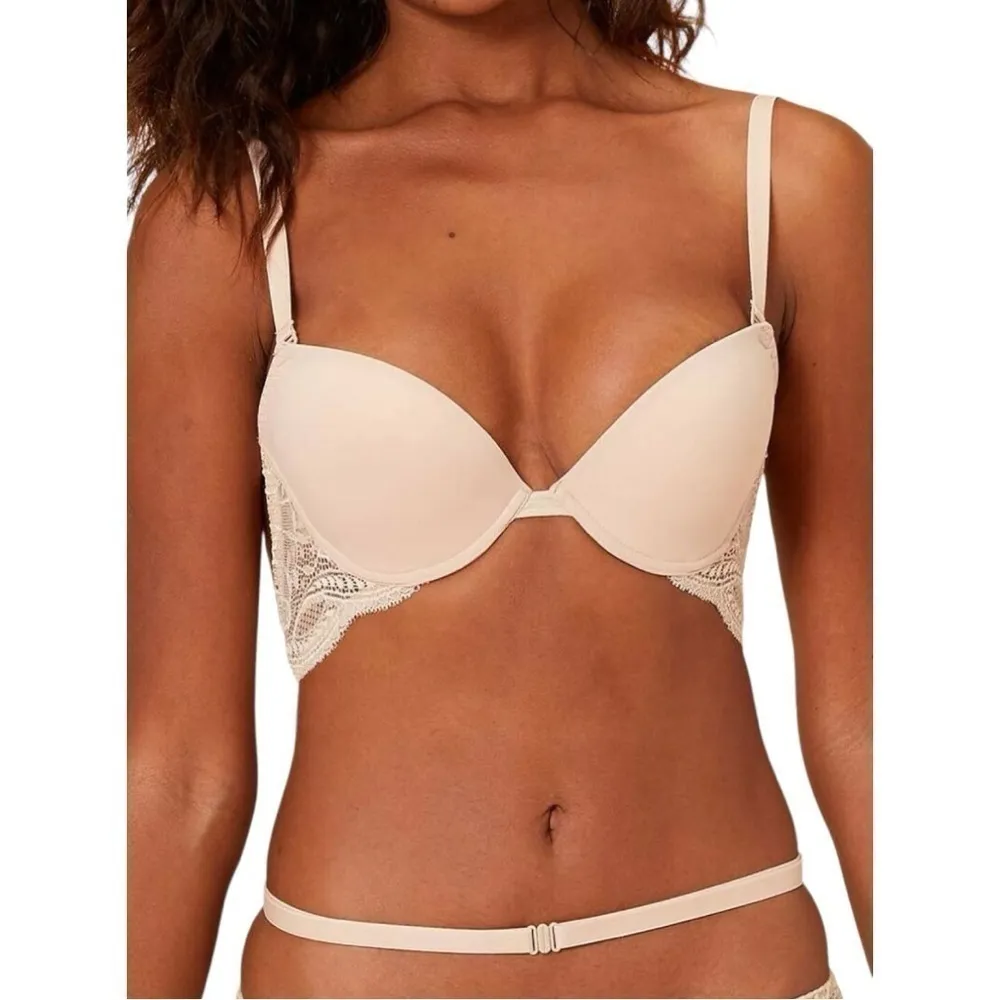 Simone Perele NWT Women’s 5 XL D Cup Nude Beige Lace Eden Multi Way Backless Bra Tan - Image 4