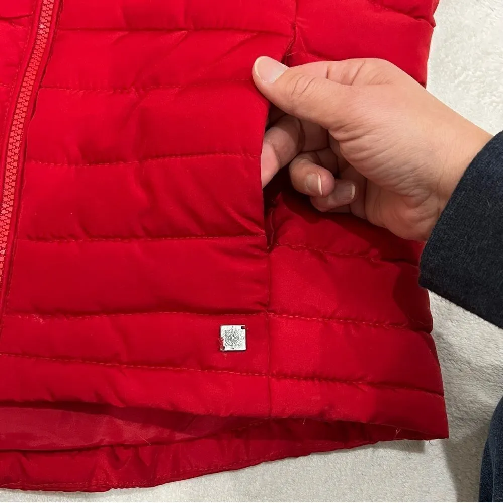 Ruff Hewn Plaid Red Puffer Vest Small - Image 11