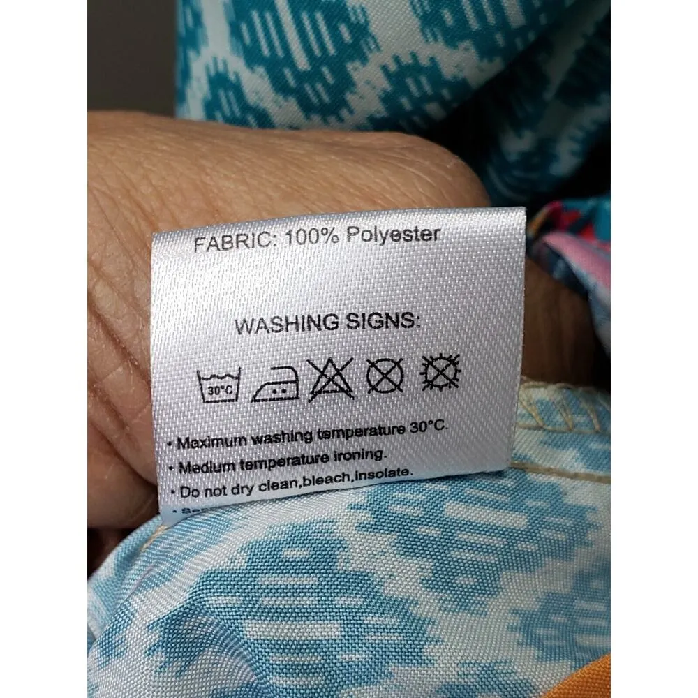 Urban Coco Women Multicolor Polyester Round Neck 3/4 Sleeve Knee Length Dress XL - Image 12