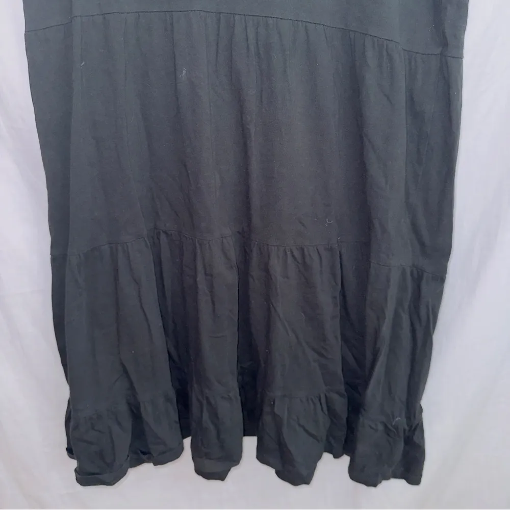 J. Crew Black Short Sleeve Tiered Cotton Mini Dress size small - Image 5