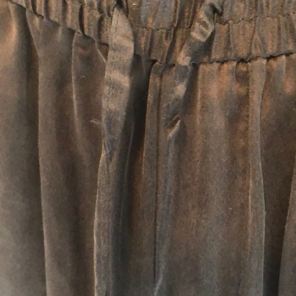 Paige Faded Black Drawstring Silk Joggers - Image 3