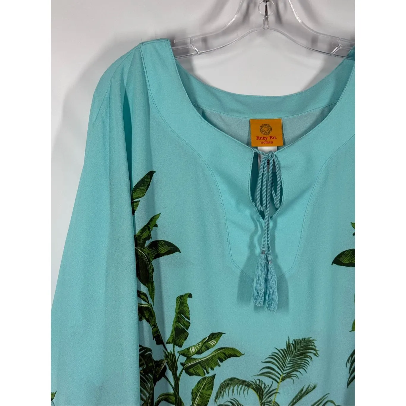 Ruby Rd Woman Paradise Palms tunic blouse Size 1X NWOT Blue - Image 4
