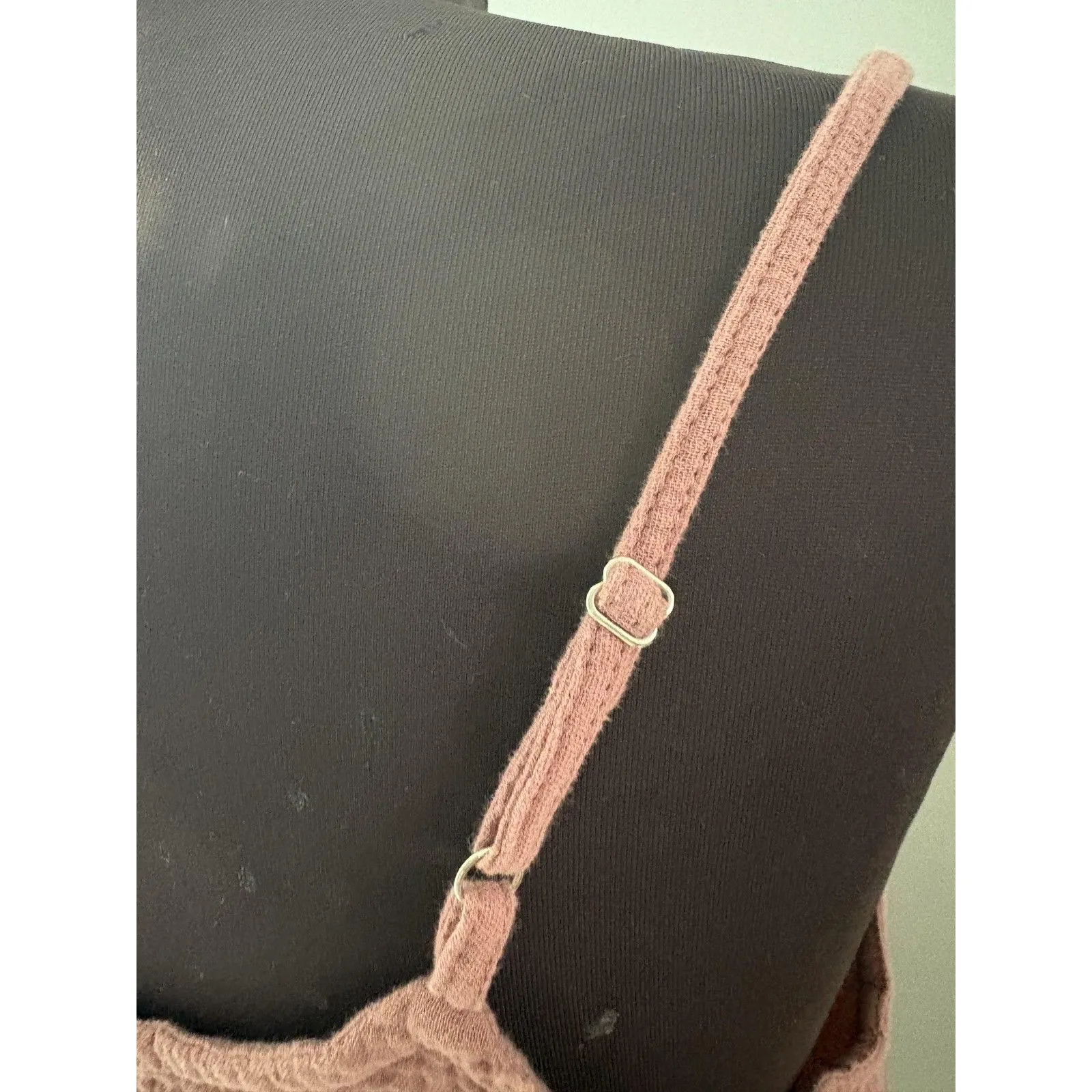 Lani Lau Tank Top Small Textured Gauze Swing Boho Minimalist Beach Oversize Pink - Image 6