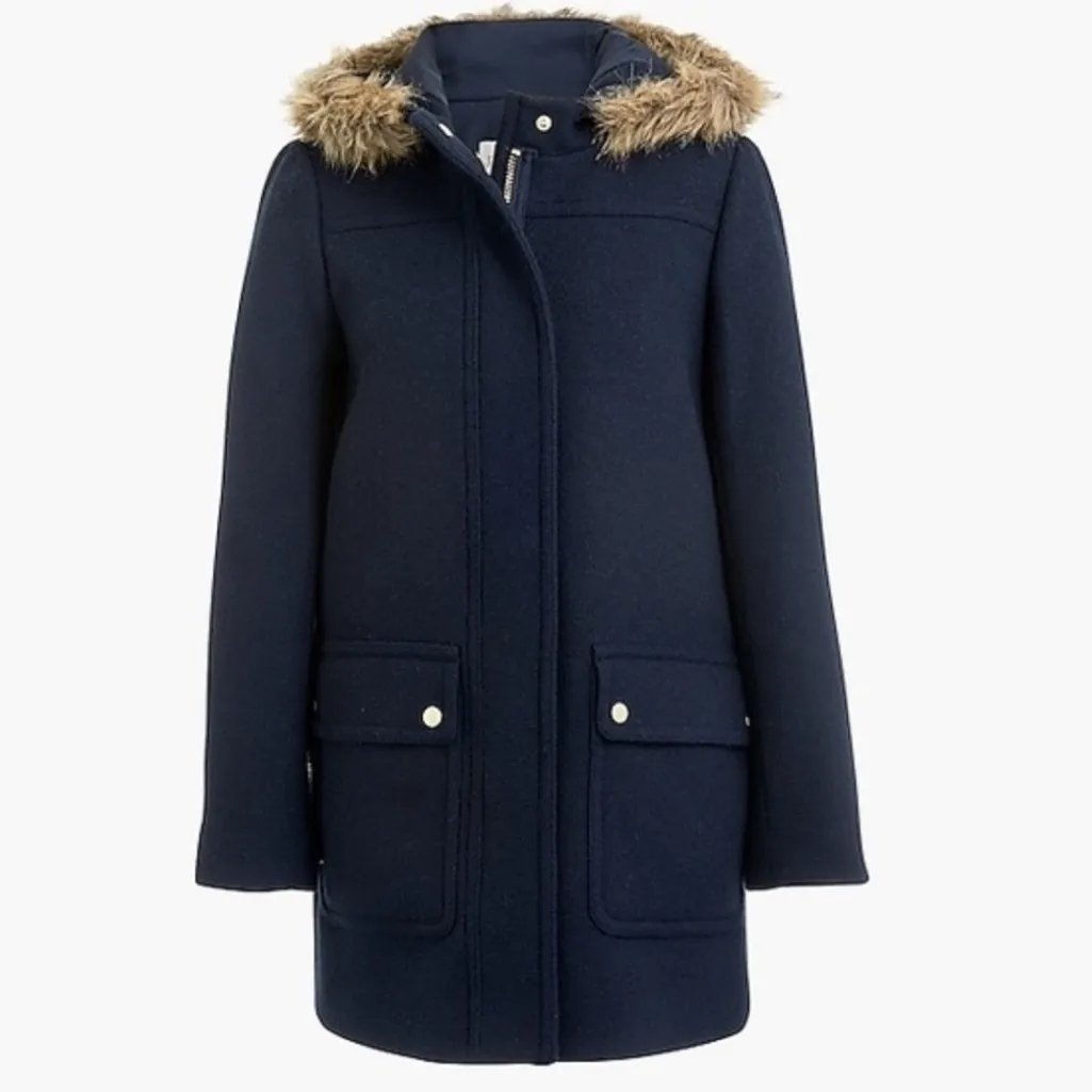 J Crew chateau vail parka navy blue 14 wool j.crew - Image 5