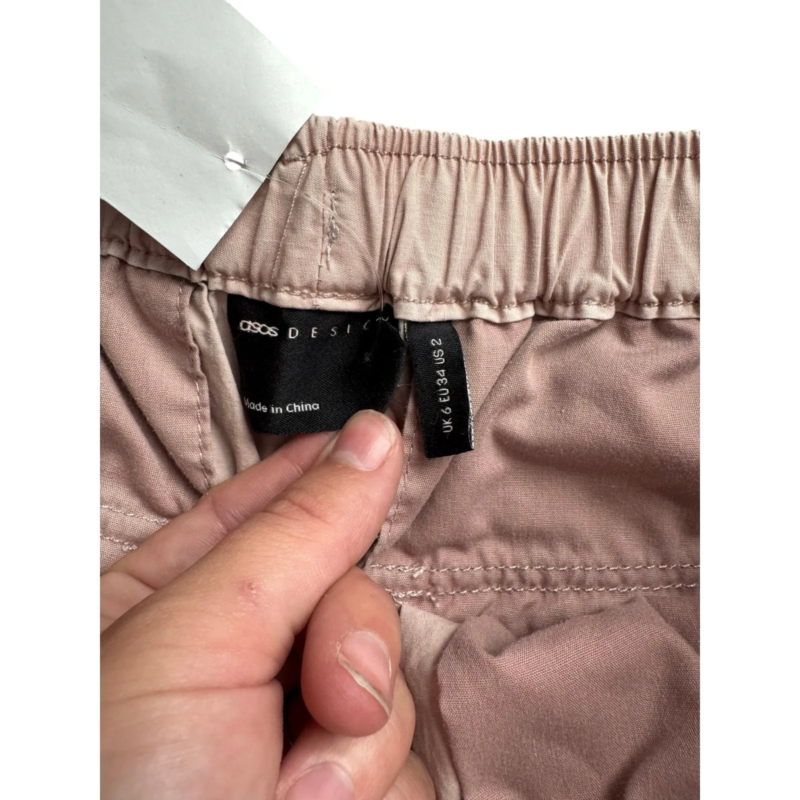 NWT ASOS Parachute Cargo Joggers Sz 2 Pink Utility Drawstring Pants - Image 7