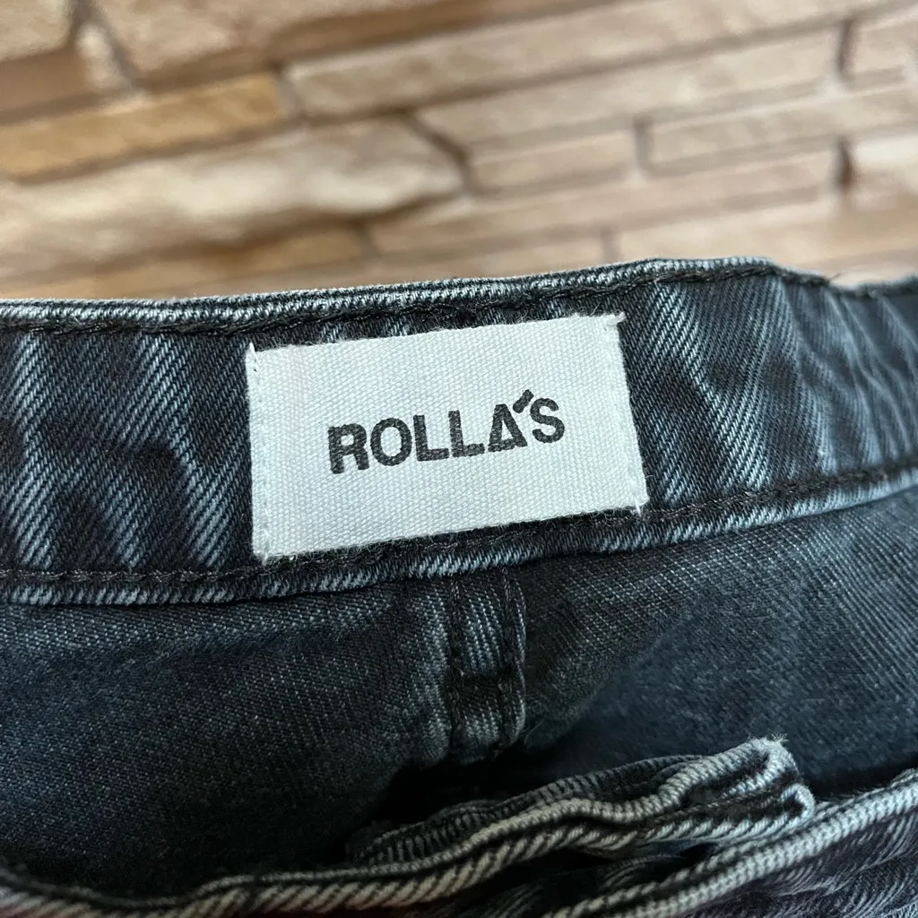 ROLLA’S Genie Black Barrel Leg Jeans Balloon Shadow Black Washed 32 14 - Image 8