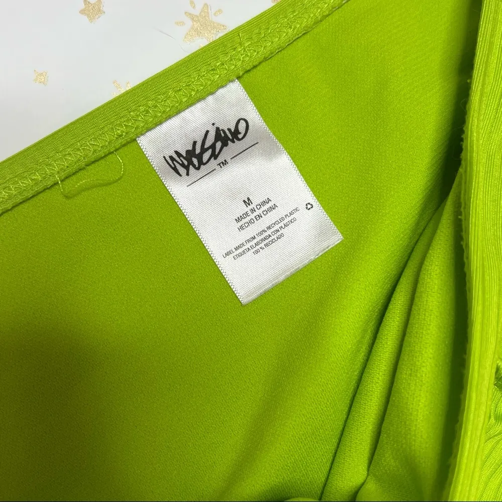 Neon Green Ribbed Bikini Swimsuit Set Size M - Image 8