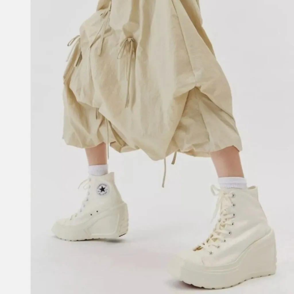 NEW Converse Chuck 70 De Luxe Wedge Platform Heel Boots White  A06479C 8 - Image 2