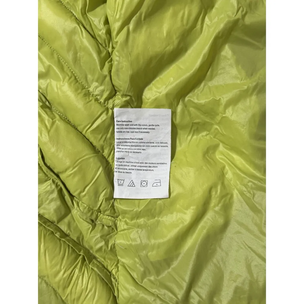 HALIFAX Women Black Puffer Vest Neon Trim Lightweight Zip Down Insulated Winter Green Size L - Image 11