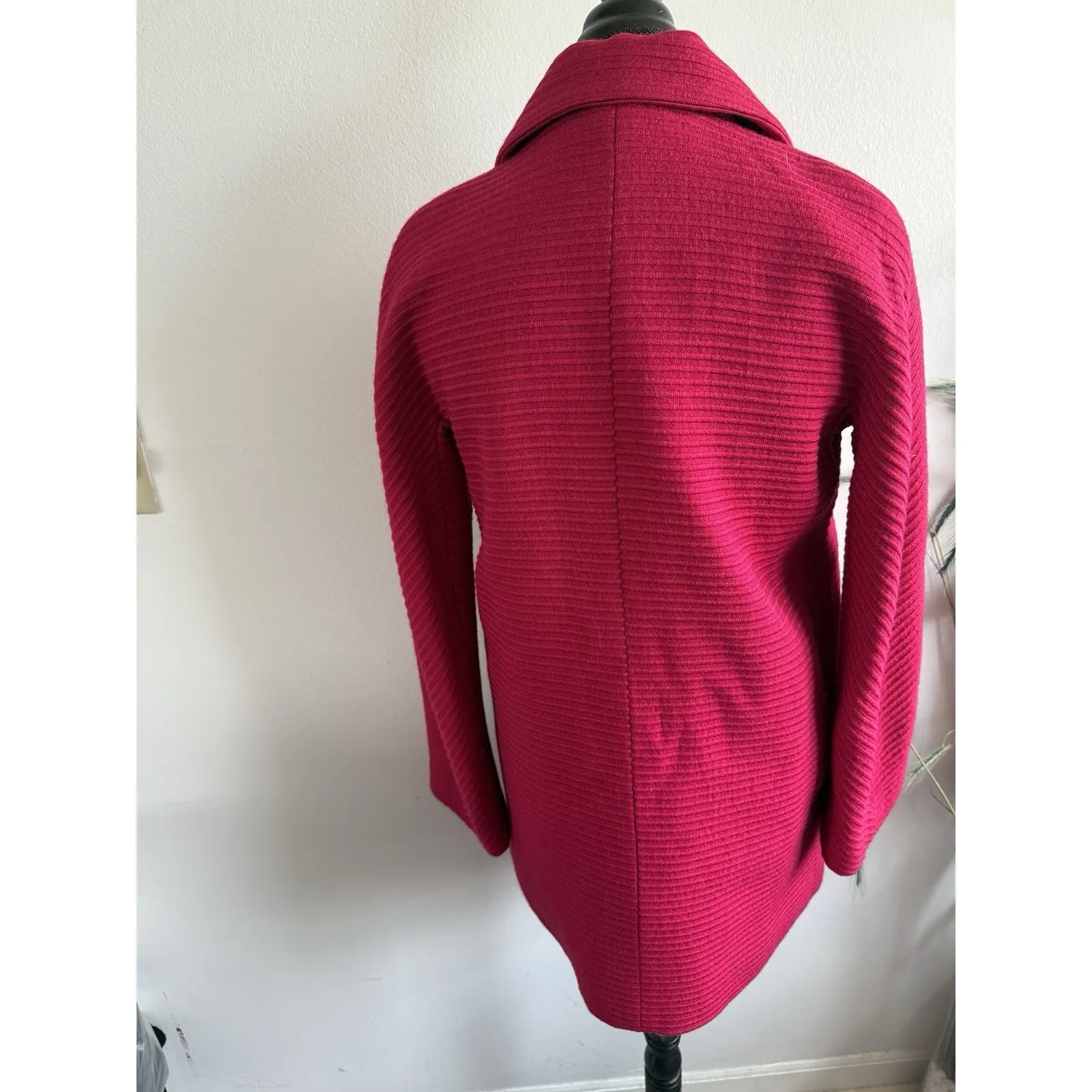 Talbots Coat Womens 4 Button Mid Length Career Classic Woven Pockets Lined Wool - Image 3