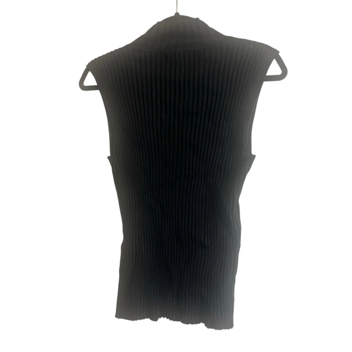 ✨August Silk Ribbed Sleeveless Turtleneck Black Sz Large Sweater✨ - Image 4