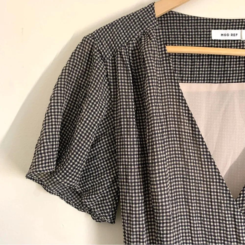 MOD REF Gingham Wrap Midi Dress size S - Image 4