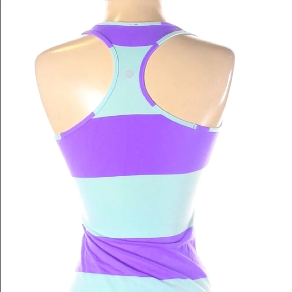 Lululemon Purple & Teal Stripe Workout Top! - Image 3