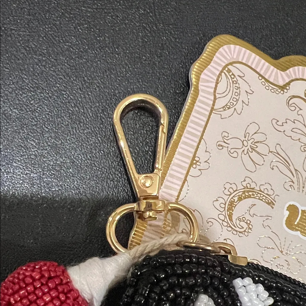 Wandering Moon | Houndstooth Pattern Beaded Bag Black - Image 8