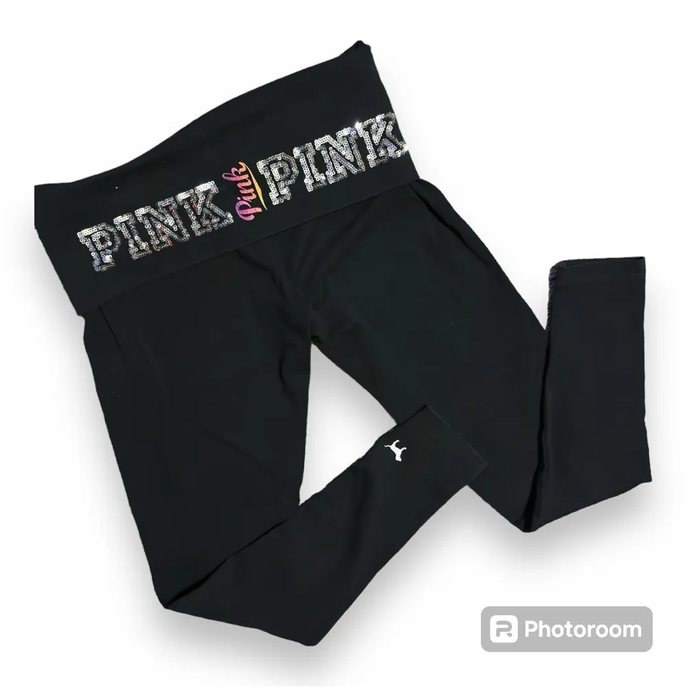 Victoria's Secret PINK! bling ombre fold over yoga pants - Image 2