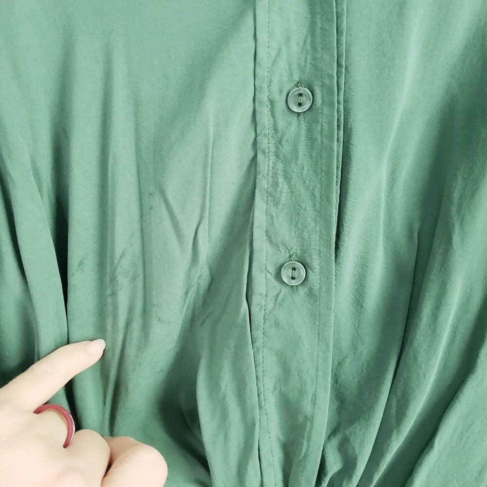 Young Fabulous & Broke Wrap Button Down Front Lomg Sleeve Blouse - Image 9