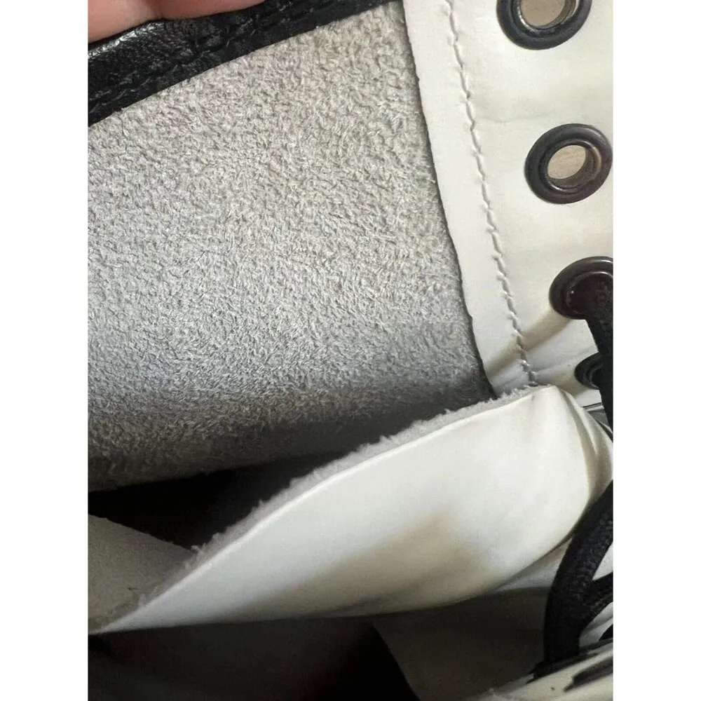 Dr. Doc Martens Women's Sz 8 Leather Zavala White Combat Boots Lace Up - Image 9