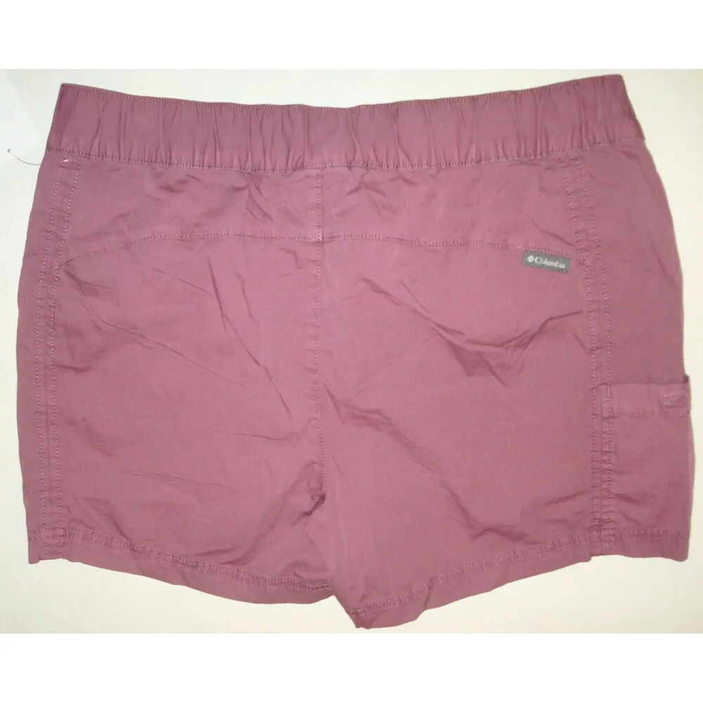 Womens New NWT Columbia M Hike Shorts Red Burgundy Cargo Snap Drawstring Pockets - Image 5