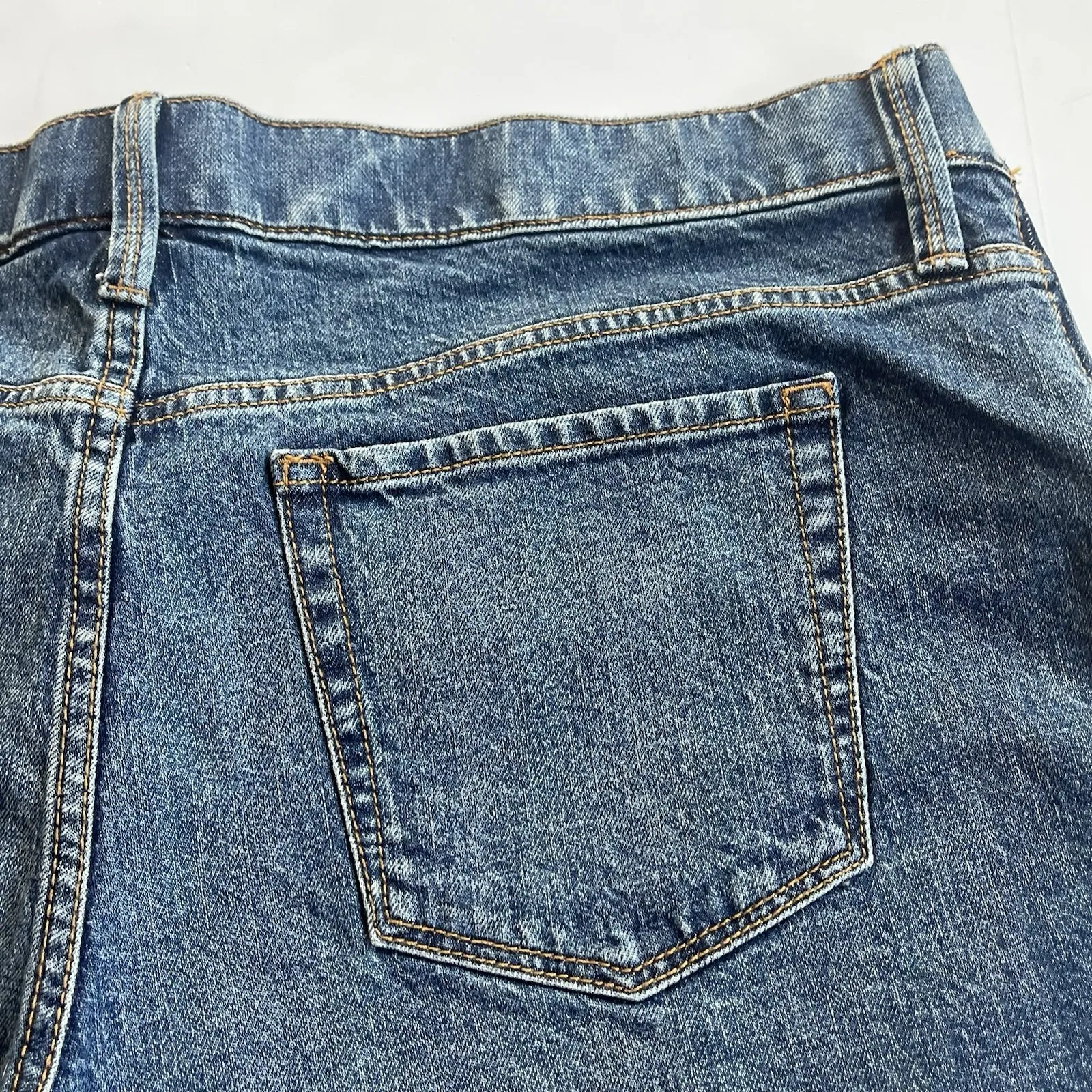 Ingrid and Isabel Maternity Denim Jean Shorts Womens 12 L Midi Blue Under Belly Size undefined - Image 7