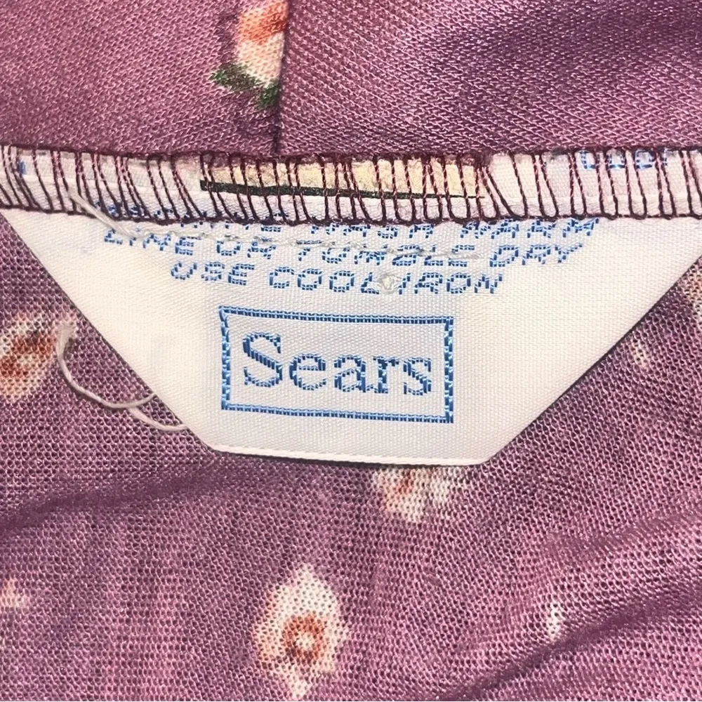 Retro print 1960's/70's Vintage Sears House Dress Kimono S Yellow - Image 10