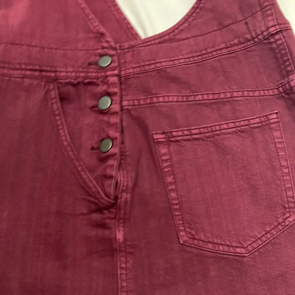 Free People plum purple denim skirt overalls woman’s size 4 - Image 12