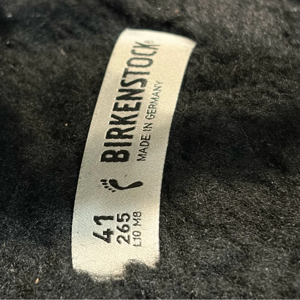 Birkenstock Arizona Black Plush Fuzzy Big Buckle Sandals Slides 41 10 Narrow - Image 10