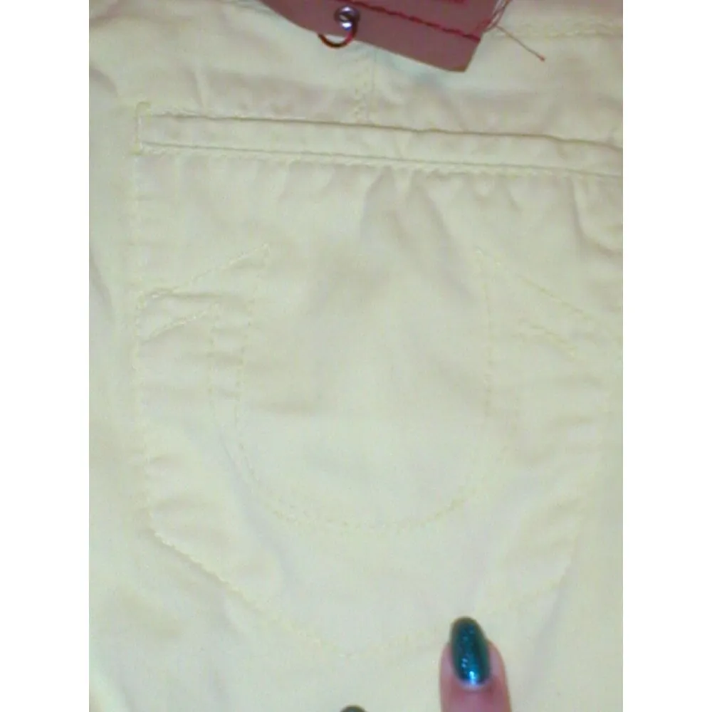 NWT $185 Womens True Religion Brand Jeans Boyfriend Pants 31 Bright Yellow 36 W - Image 3