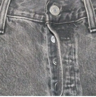 Levi's 501 Premium Button Fly Cut Off Denim Shorts-Size 25-Faded Black-Raw Hem - Image 3