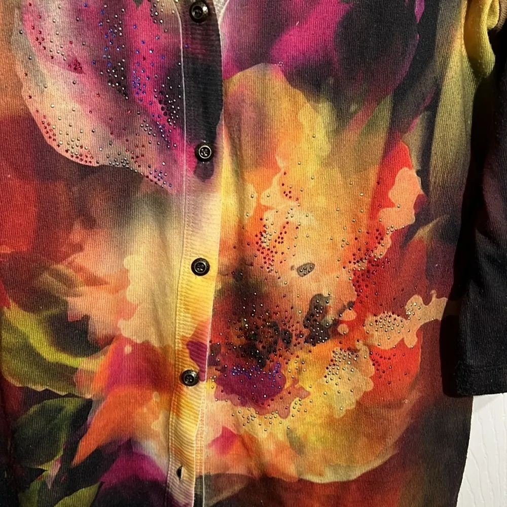 Christopher & Banks cardigan w/ metal dot detailing. Size Medium. Multicolored - Image 3