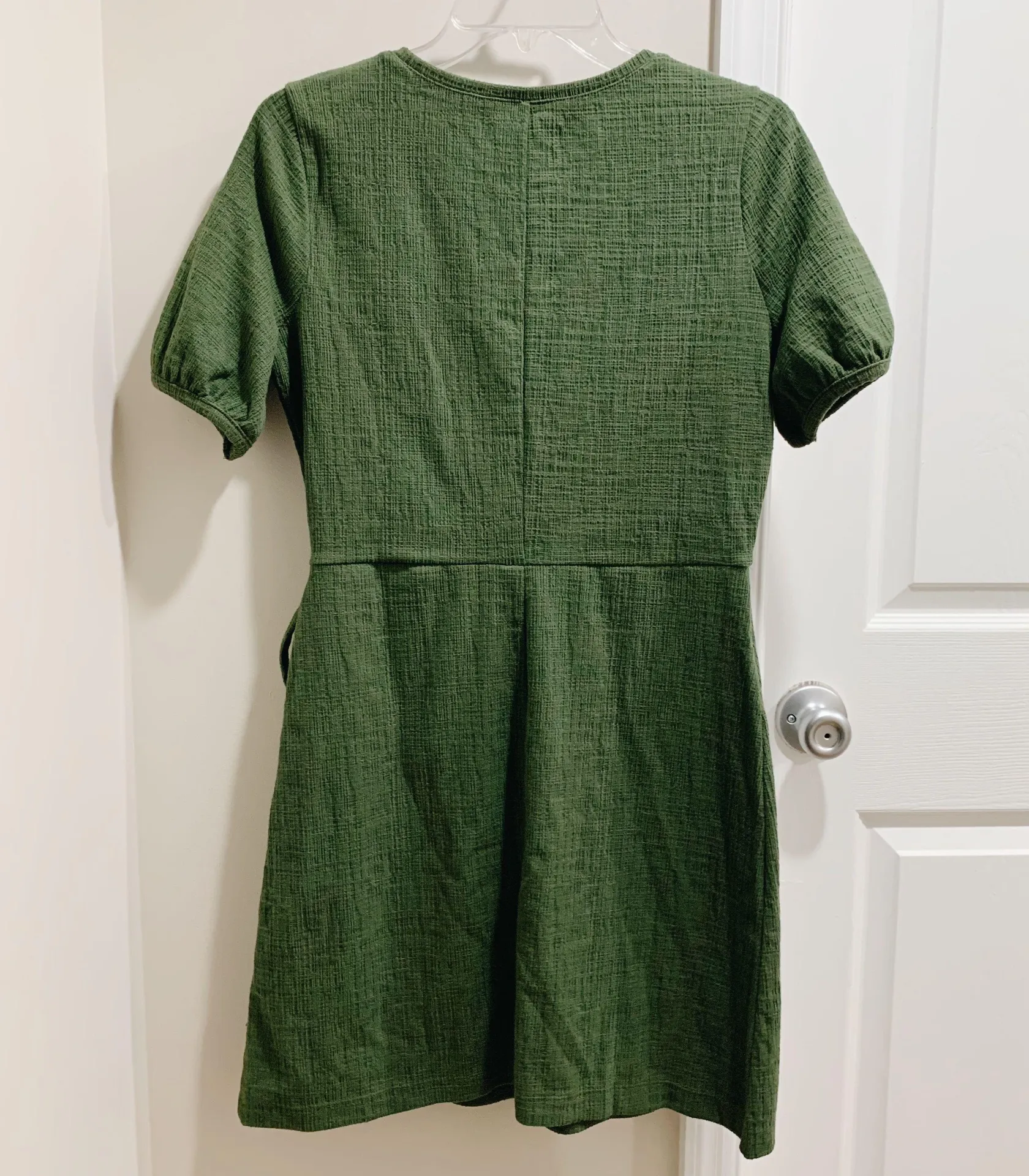 NWOT  Puff-Sleeve Faux-Wrap Mini Dress - Image 2