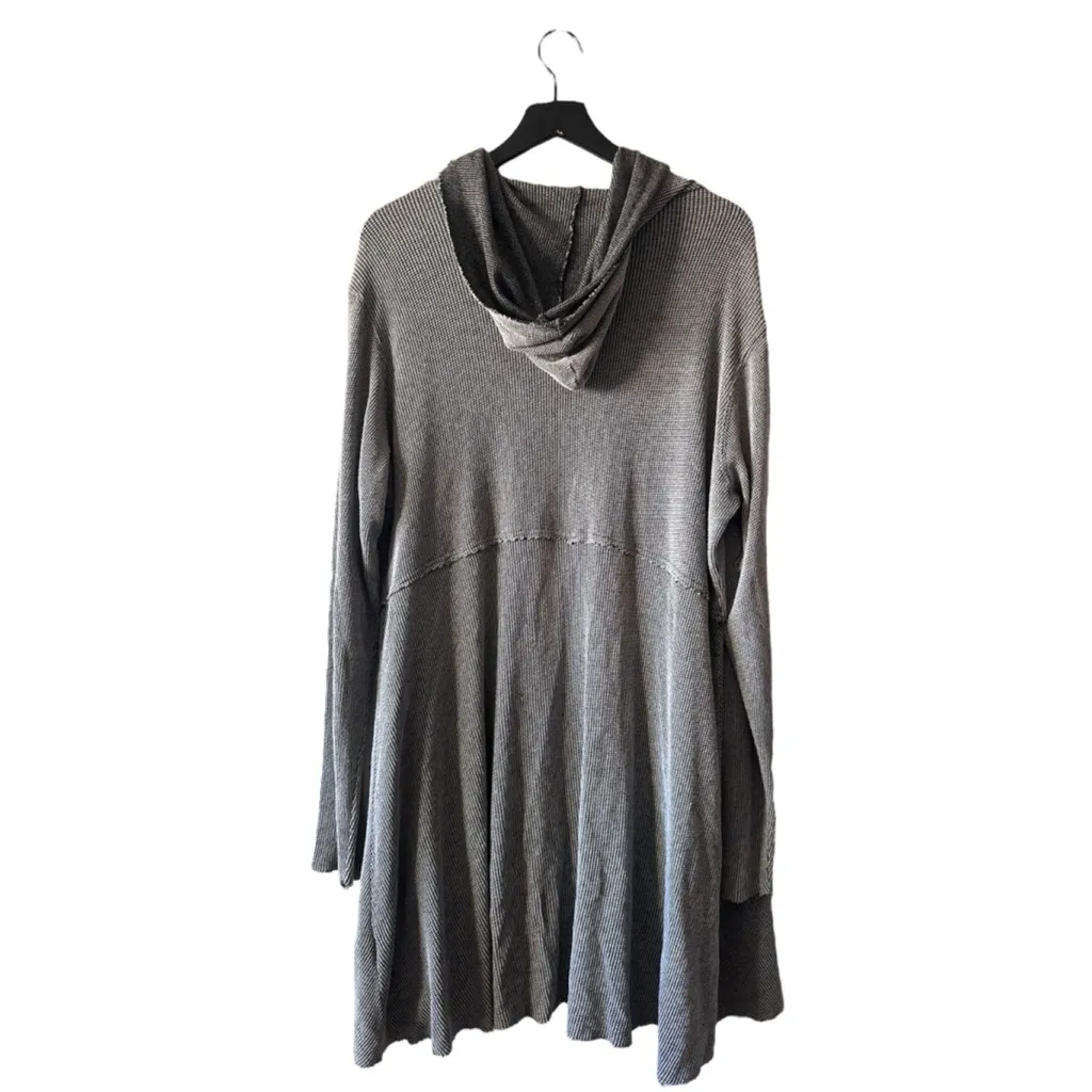 Cut Loose Gray Textured Open Front Hooded Cardigan Jacket M Size M - Image 7