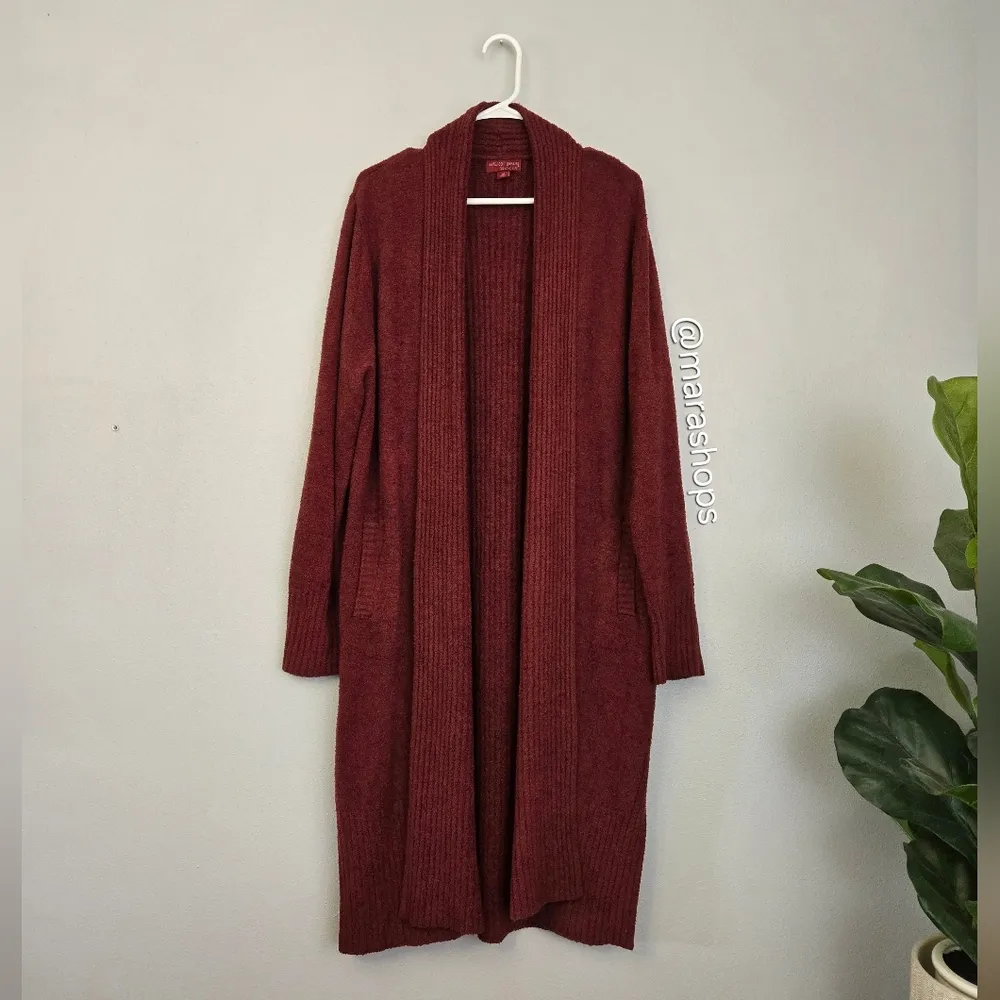 Barefoot Dreams Cozy Chic Lite Catalina Long Cardigan RoseWood - Image 3
