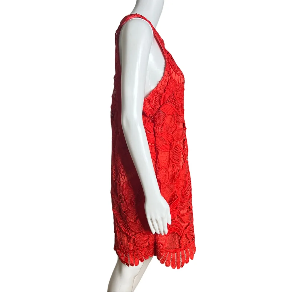 Lovers + Friends Caspian Shift Dress Red Lace Mini Dress‎ Sleeveless Racerback - Image 2