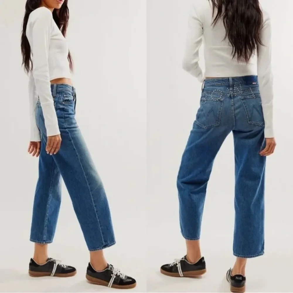 NWT MOTHER x Bowie® The Rambler Zip cropped embellished straight - Image 4