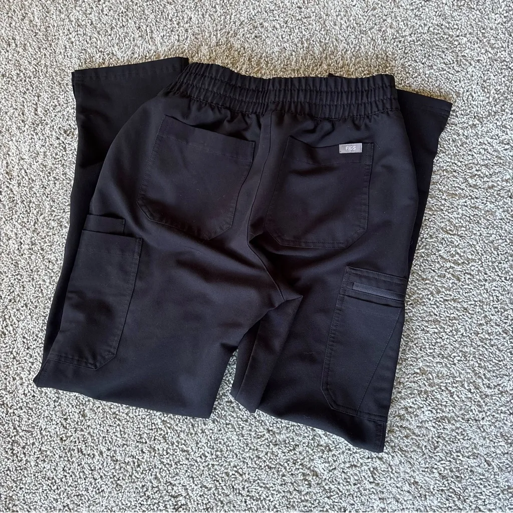 Women's Figs High Waisted Yola Skinny Scrub Pants Black Size Small - Image 7