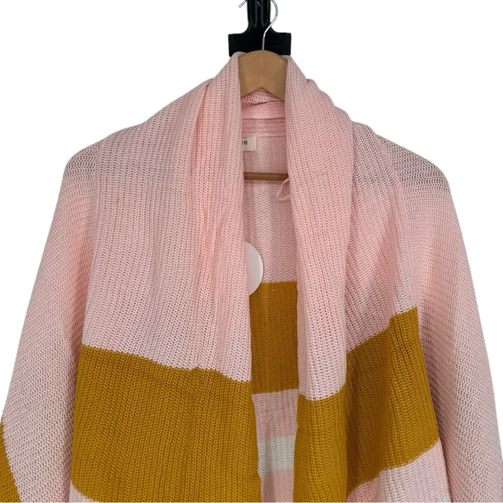 Umgee Long Sleeve Knit Color Block Cardigan size M/L Ribbed Trim Shawl Collar - Image 4