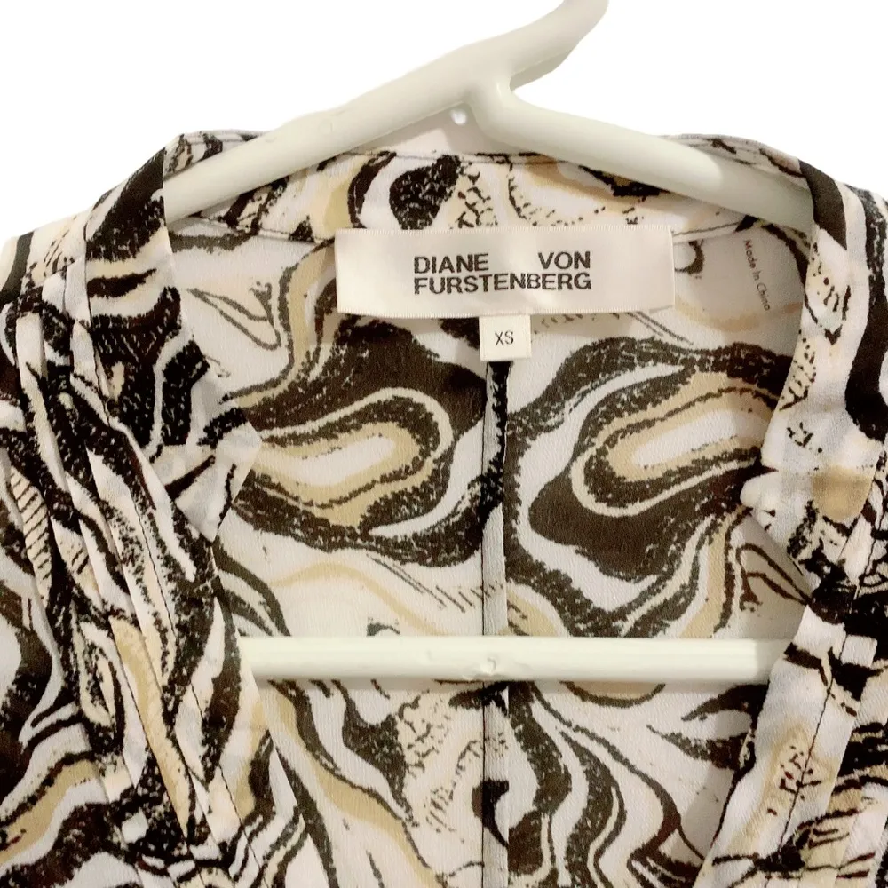 Diane Von Furstenberg Ileana Chiffon XS Oversized Dress Lightweight See Through - Image 5