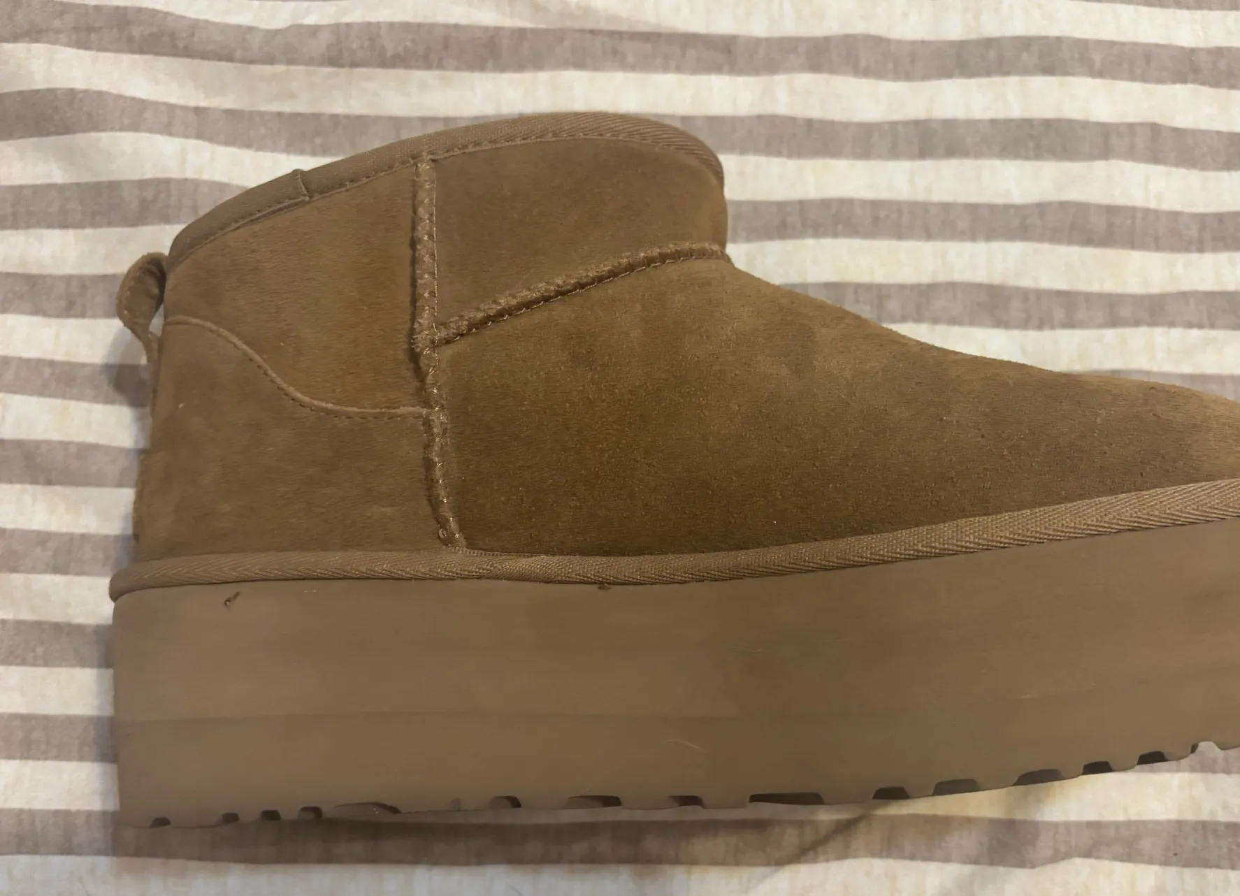 Platform Mini UGG Boots Chestnut - Image 2