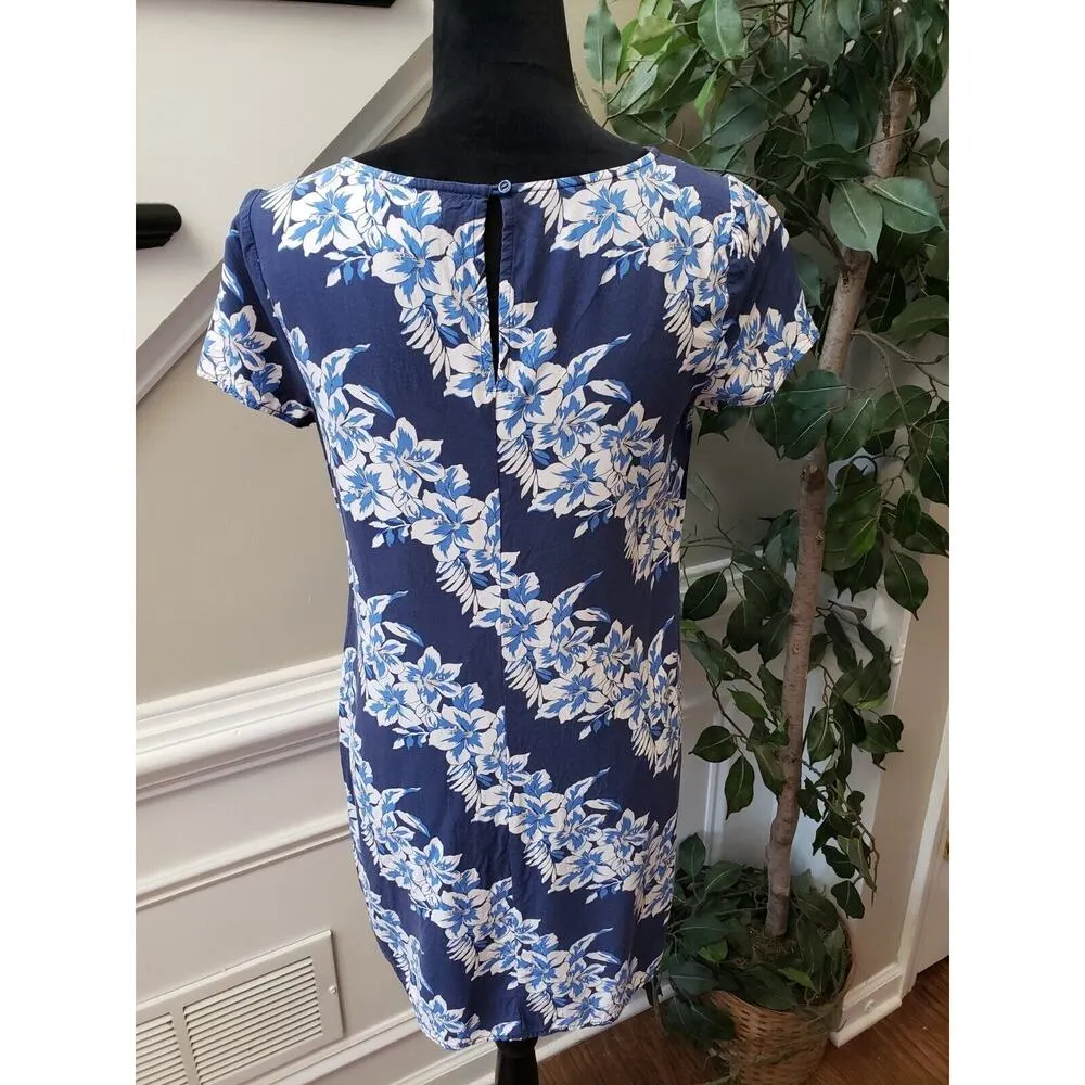 Old Navy Women's Blue Round Neck Short Sleeve Knee Length Sheath Dress Size PS - Image 2