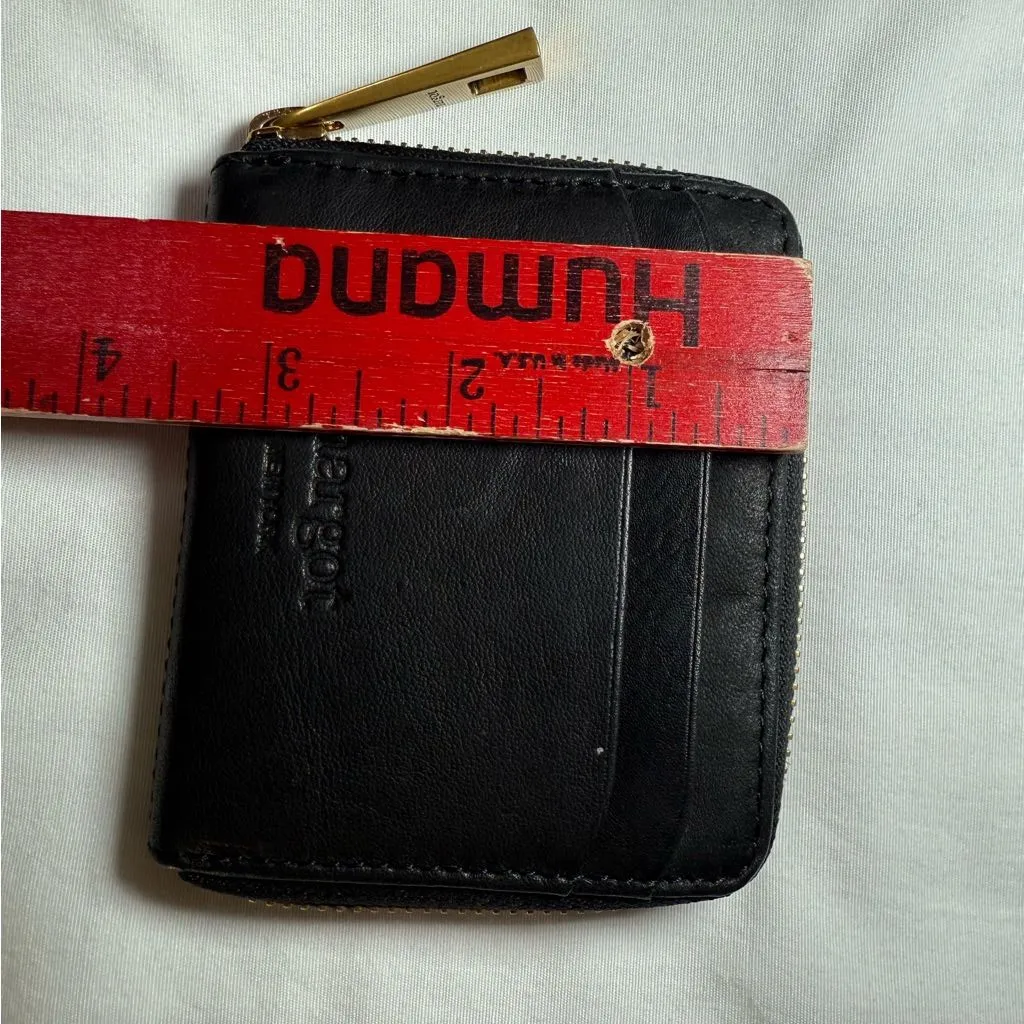 Margot London Small Zip Around Coin Purse Wallet Black Soft Leather Designer - Image 4