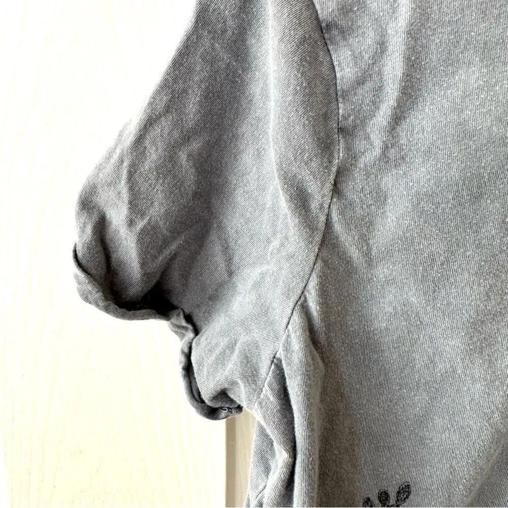 ANM grey cropped short sleeved shirt Gray Size M - Image 4