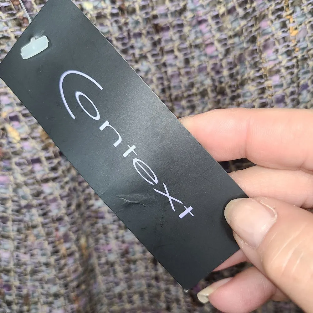 Context Lined Lavender Tweed Flirty Hem Skirt Purple Size 2 - Image 6