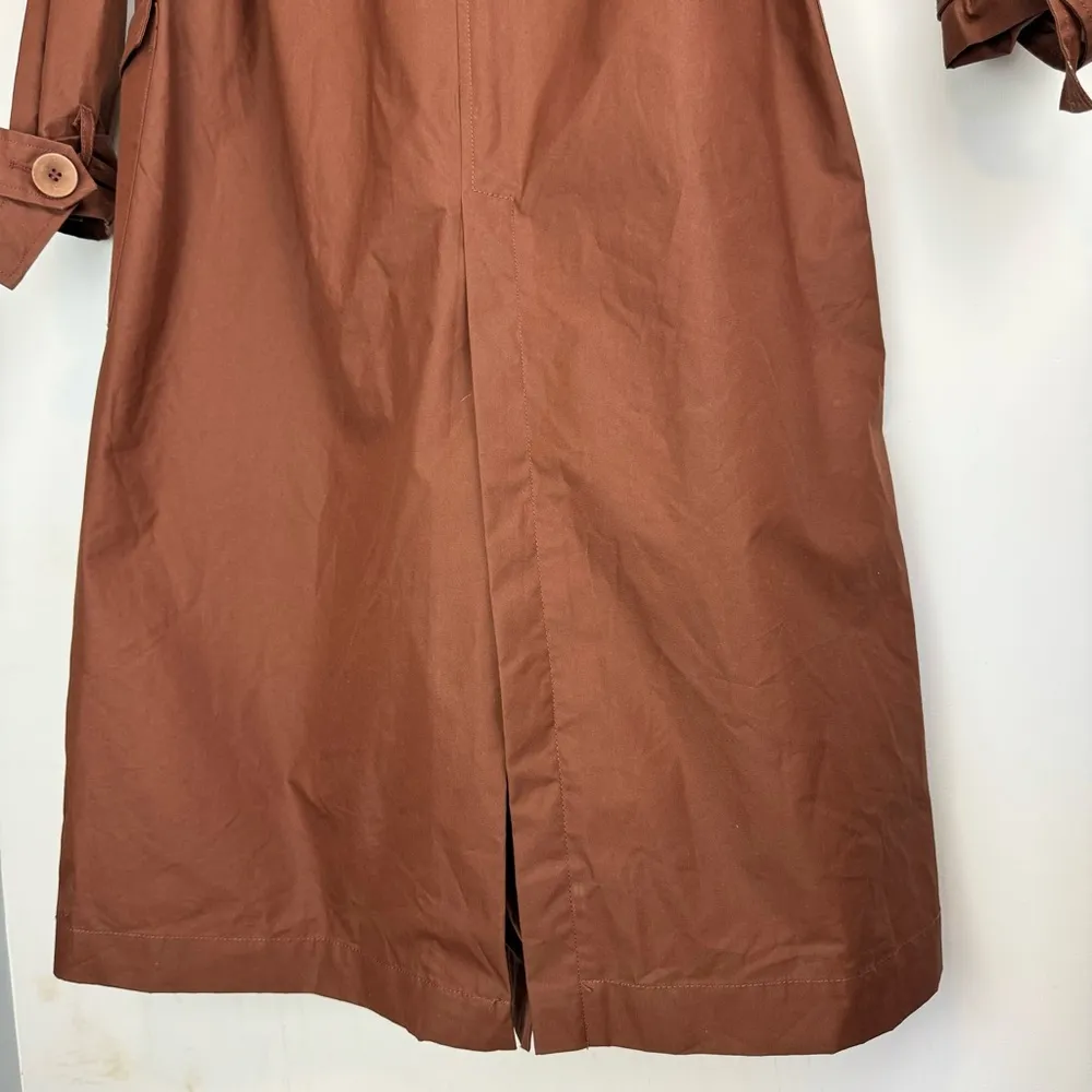 NWT Zara Chocolate Brown Trench Coat Sz Medium Blogger Fav Tie Waist - Image 16