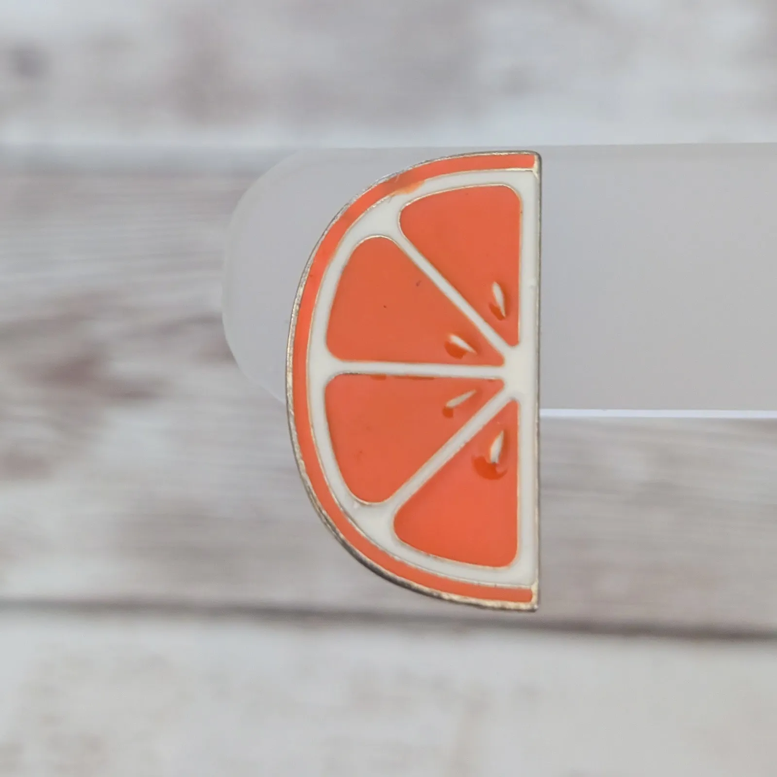 Vintage Clip On Earrings 1" Orange Slice Retro Stud Converted - Image 4