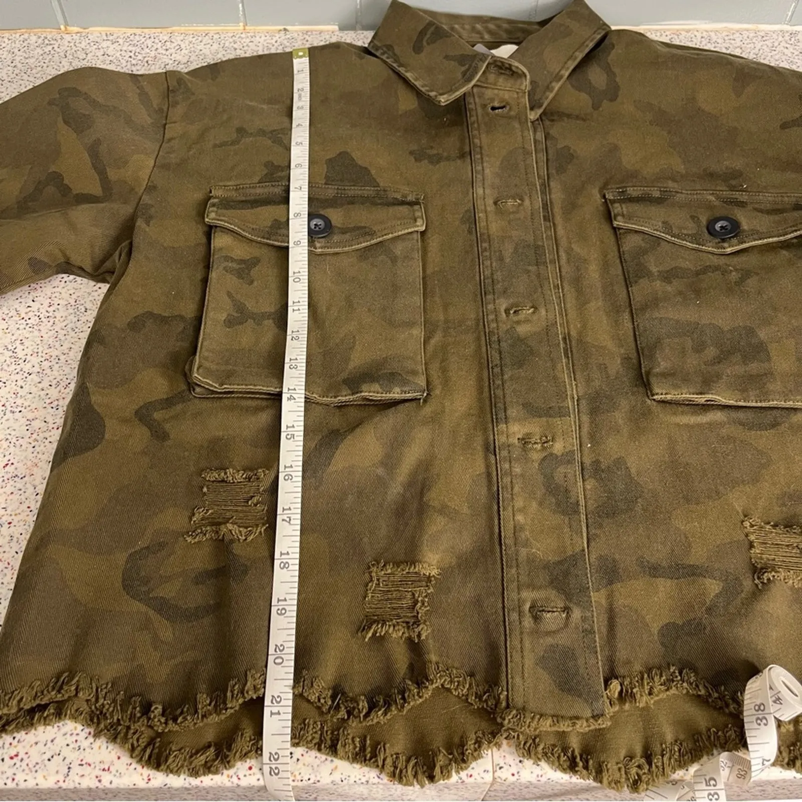 NWT Vintage Havana Military Style Camo Jacket Green Women’s Medium - Image 13