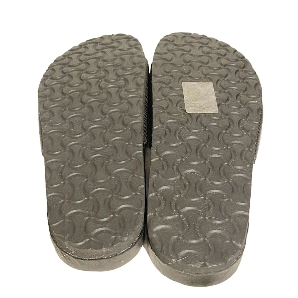 Capelli Size 7 Black Gold Double Buckle Slide Sandal - Image 5